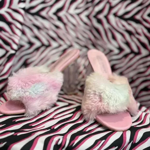 Y2K Fuzzy playboy girl style Heels — Size 6.5 - Picture 3 of 6
